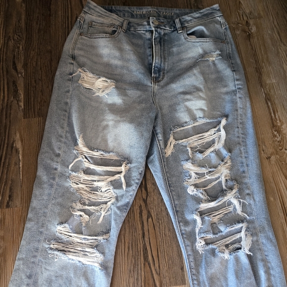 American Eagle, Women's, Size 12, Curvy Mom Jean, Perfect Shape, Holes - Picture 9 of 10